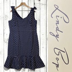 Lindy Bop Navy Polka Dot Mini Dress